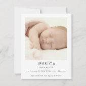 Gender Neutral Photo Baby Announcement Card (正面)