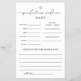 Gender Neutral Predictions & Advice Game チラシ