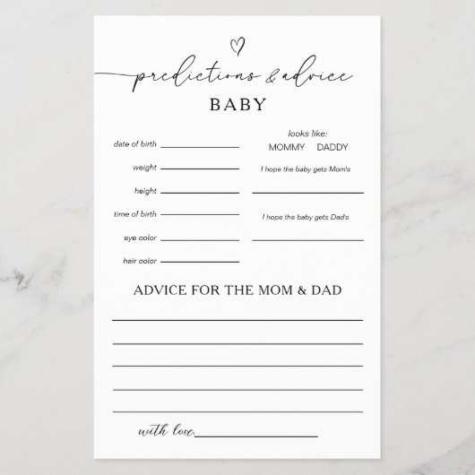 Gender Neutral Predictions & Advice Game チラシ (正面)