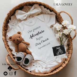  Gender Neutral Pregnancy Announcement card 案内状