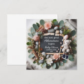 gender neutral pregnancy announcement Editable 案内状 (正面/裏面)