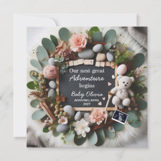 gender neutral pregnancy announcement Editable 案内状