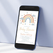 Gender Neutral Rainbow Baby Shower Invitation 招待状