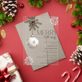 Gender neutral simple rustic winter baby shower アクリル招待状