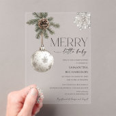 Gender neutral simple rustic winter baby shower アクリル招待状 (インサイチュ (ポータブル))