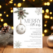 Gender neutral simple rustic winter baby shower 招待状