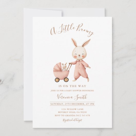 Gender Neutral Spring Some Bunny Baby Shower 招待状 (正面)