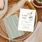 Gender Neutral Tiny One is on the Way, Olive Green 招待状