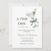 Gender Neutral Tiny One is on the Way, Olive Green 招待状 (正面)