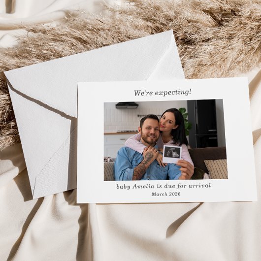 Gender Neutral Ultrasound Photo baby Announcement 