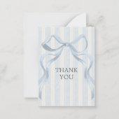 Gender Neutral Watercolor Blue Bow Baby Shower  ノートカード (正面)