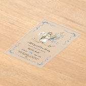 Gender Neutral watercolor Squirrel Baby Shower  アクリル招待状 (レイダウン)