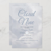 Gender Neutral We Are On Cloud Nine Baby Shower 招待状 (正面/裏面)