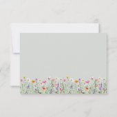 Gender-Neutral Wildflower Baby Shower ノートカード (裏面)