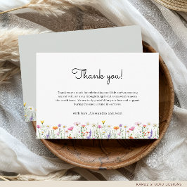 Gender-Neutral Wildflower Baby Shower ノートカード