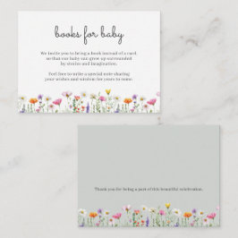 Gender Neutral Wildflower Books for Baby Card ノートカード
