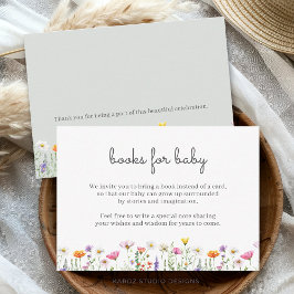 Gender Neutral Wildflower Books for Baby Card ノートカード