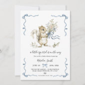 Gender Neutral Woodland Squirrel Baby Shower 招待状 (正面)