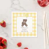 Gender Neutral Yellow Teddy Bear Baby Shower スタンダードカクテルナプキン (インサイチュ)