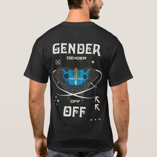 Gender Off Ellipse BTF Dark, Non-binaryプライド Tシャツ (裏面)