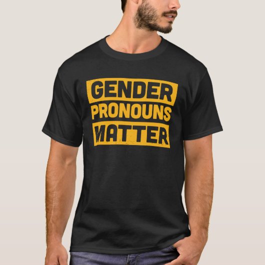 Gender Pronouns Matter Cute Genderfluid Nonbinary  Tシャツ (正面)