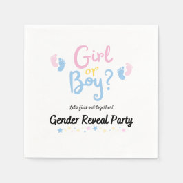Gender reveal, baby shower, boy or girl? スタンダードカクテルナプキン