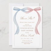 Gender Reveal Baby Shower Invitation Pink and Blue 招待状 (正面)