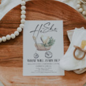 Gender Reveal Boho Baby Stroller Baby Shower  招待状