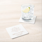 Gender Reveal - Boho Floral スクエアペーパーコースター (インサイチュ)