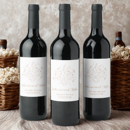 Gender Reveal - Boho Floral ワインラベル