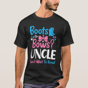 Gender Reveal BootsまたはBows Uncke Announcemen Tシャツ