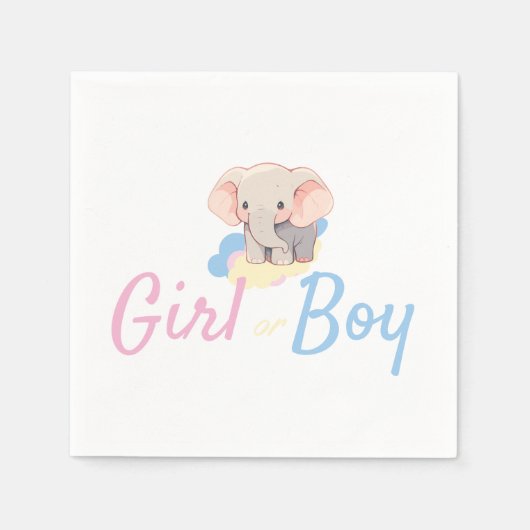 Gender Reveal Boy or Girl? スタンダードカクテルナプキン (正面)