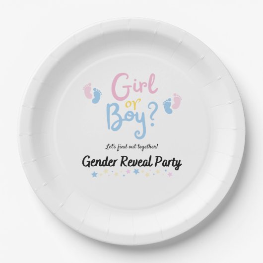 Gender Reveal Boy or Girl? ペーパープレート (正面)