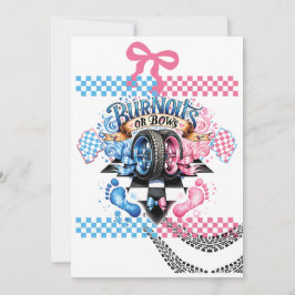 Gender Reveal Boy or Girl Party Cars Bows 招待状