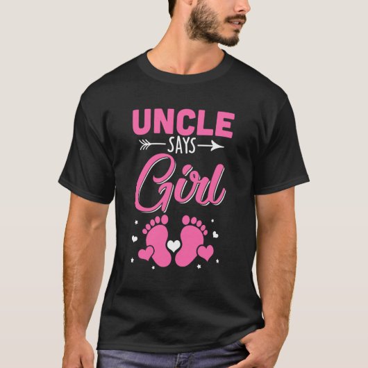 Gender Reveal For Uncle Says Girl Matching Family  Tシャツ (正面)