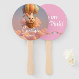Gender Reveal Hand Fan, Bunny Balloon It’s a Girl ハンドファン