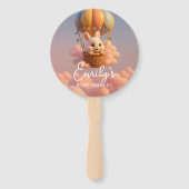 Gender Reveal Hand Fan, Bunny Balloon Neutral Team ハンドファン (正面)