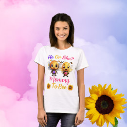 Gender Reveal He Mommy to Bee Womens White Tシャツ