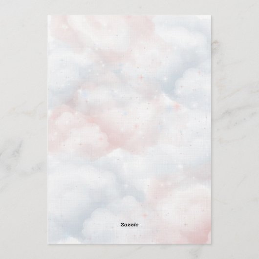 Gender Reveal He or She Bear Balloon Invitation 招待状 (裏面)