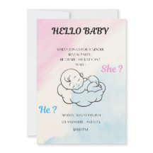 Gender reveal invitation 