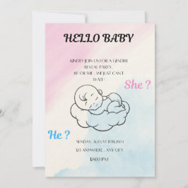 Gender reveal invitation  招待状