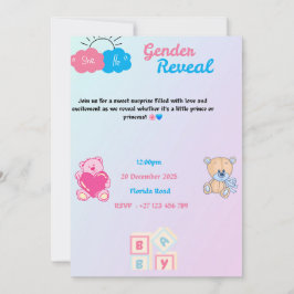 Gender reveal invitation 招待状