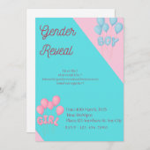 Gender reveal invitation  招待状 (正面/裏面)