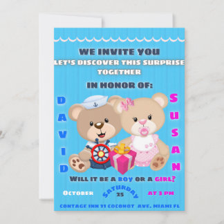gender reveal invitation 招待状