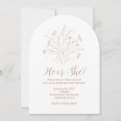Gender Reveal Invitation - Boho Floral Arch 招待状 (正面)