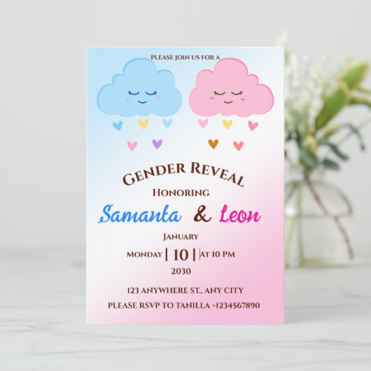 Gender Reveal Invitation Card 招待状 (スタンド正面)