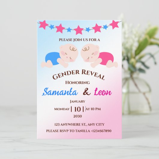 Gender Reveal Invitation Card 招待状 (スタンド正面)