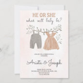 Gender Reveal Invitation card on marble surface  招待状 (正面)