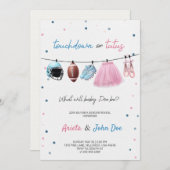 Gender Reveal Invitation card with a football,tutu 招待状 (正面/裏面)