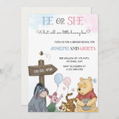 Gender reveal invitation card with joyful imagery  招待状 (正面/裏面)